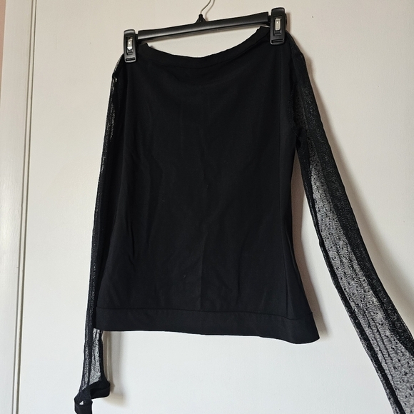 Aventures des Toiles black red polka dot whimsigoth sheer button-down shirt - Picture 11 of 12